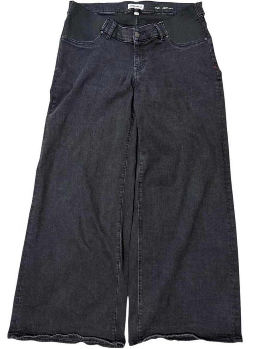 Wrap Weft Black Maternity Wide Leg Jeans Size 16W